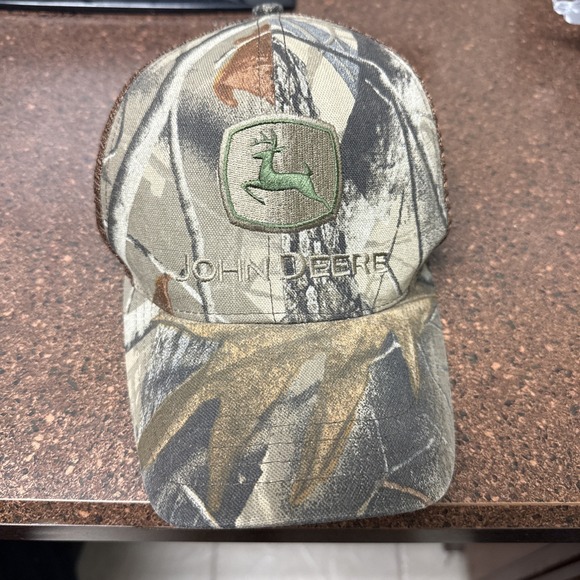 John Deere Other - John Deere Trucker Hat Camo Hunt Mesh Snapback Adjustable Cap Embroidered Logo